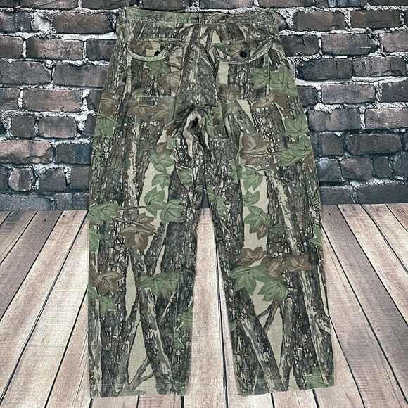 Vintage Ocoee RealTree Mossy Oak Camo Pants Front Cargo Pockets 80s USA 34x28.5” - Picture 10 of 12